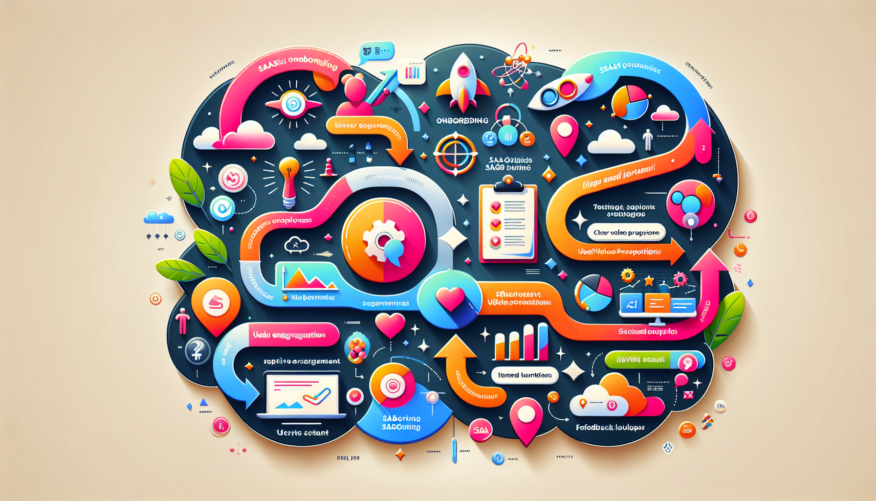 Visual representation of key elements of effective SaaS onboarding.