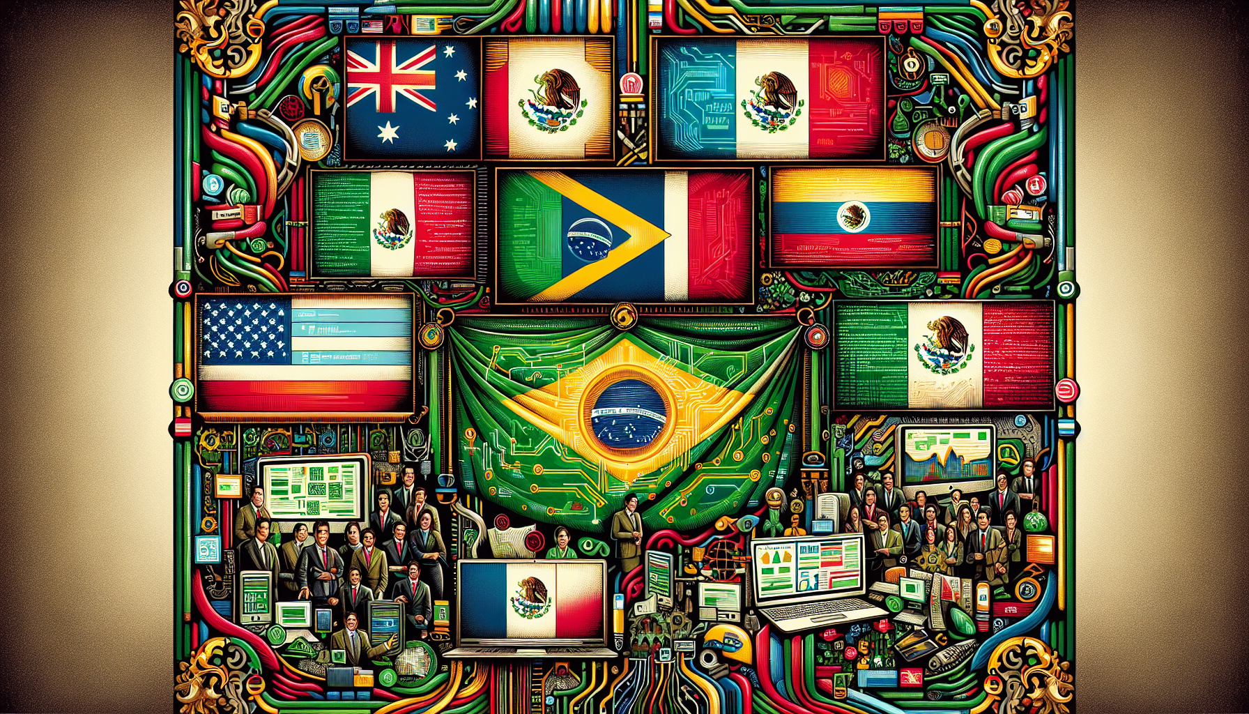 An illustration of the leading LATAM countries for software development outsourcing.