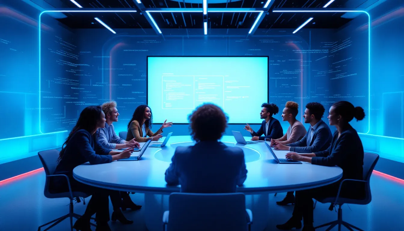 A diverse group of team members collaborating effectively in a virtual meeting.
